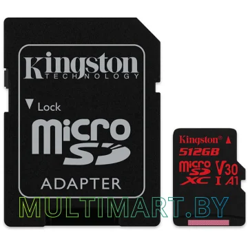 Карта памяти Kingston Canvas React SDCR/512GB microSDXC 512GB + адаптер